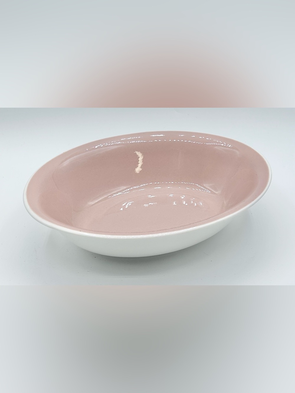 Vintage Harker Pottery Bowl Oval Ceramic MCM 9.25"